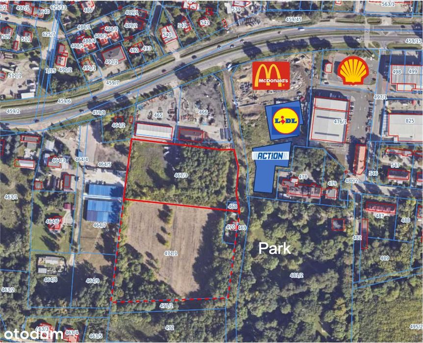 Grunt 9.050 m² z PnB pod usługi, mikro lokale! Obok McDonald’s i Lidla