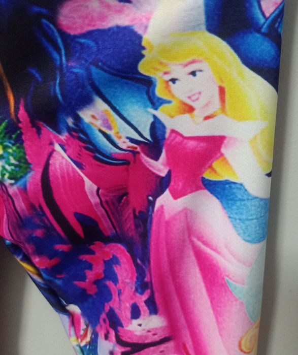 Kolorowe legginsy, getry, uniwersalne bajkowe księżniczki Disney S/M/L