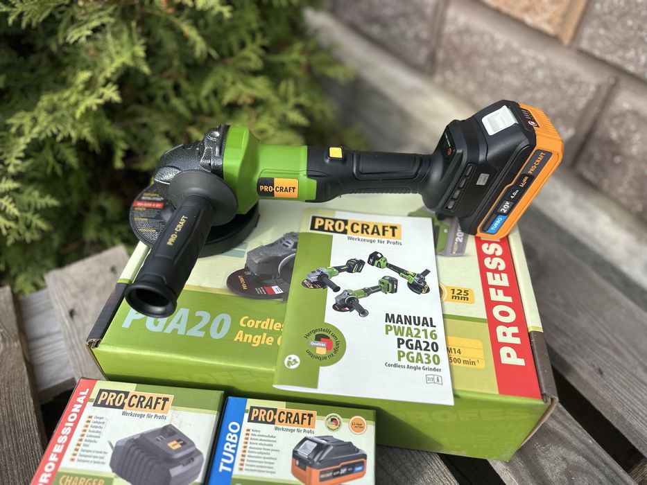 Акумуляторна професійна болгарка Procraft Pga 20 з 1 акб та зп