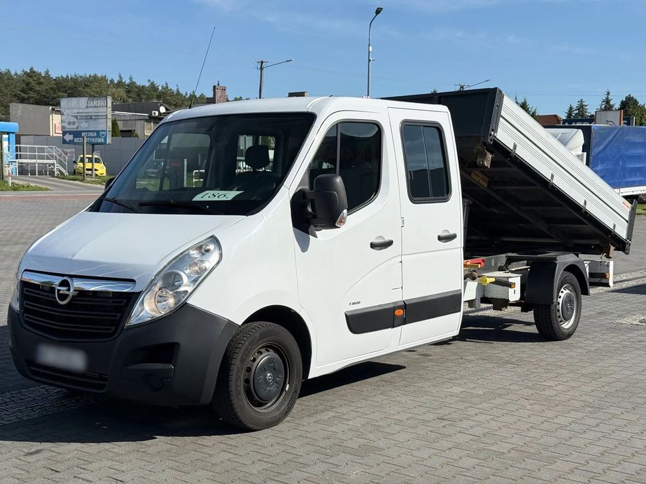 Opel Movano 130 CDTI Doka Brygadówka 6-miejsc Kiper Wywrotka 3-stronna Salon PL  NR. 186, Klimatyzacja, 6-miejsc, Wywrotka na 3 strony, Tempomat