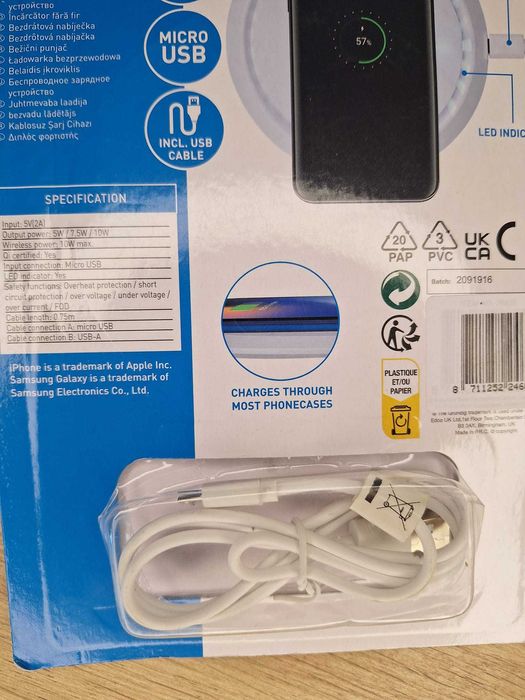 Grundig ładowarka bezprzewodowa Qi – 10W, z kablem micro USB