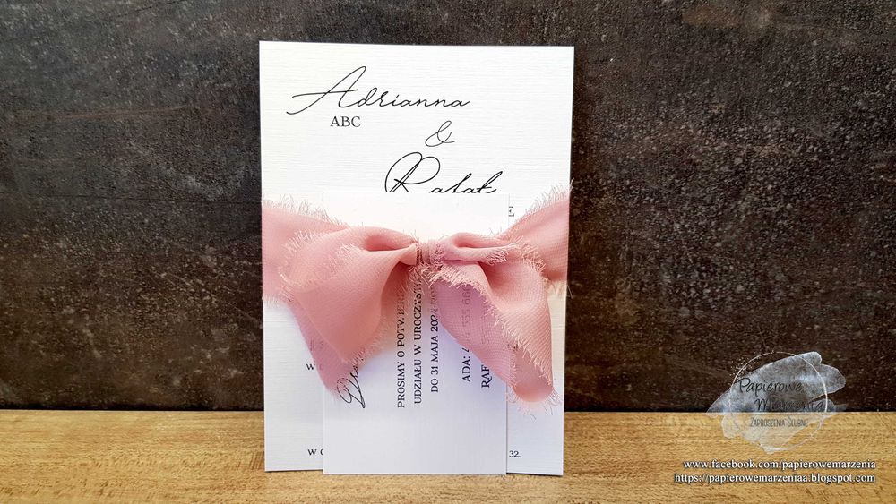 Zaproszenie ślubne z serii JEDNOKARTKOWE model 4