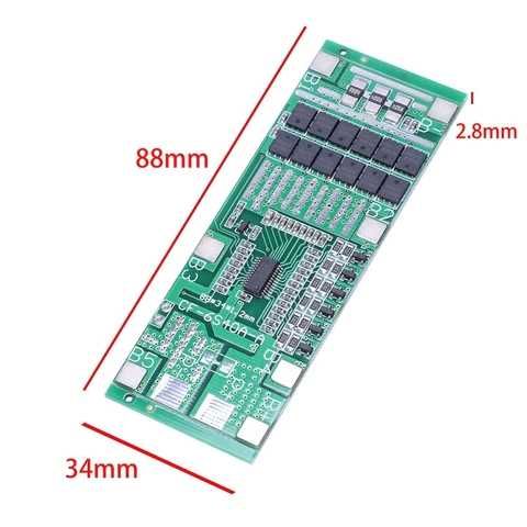 Плата защиты контроллер BMS li-ion 6s 40A с балансировкой