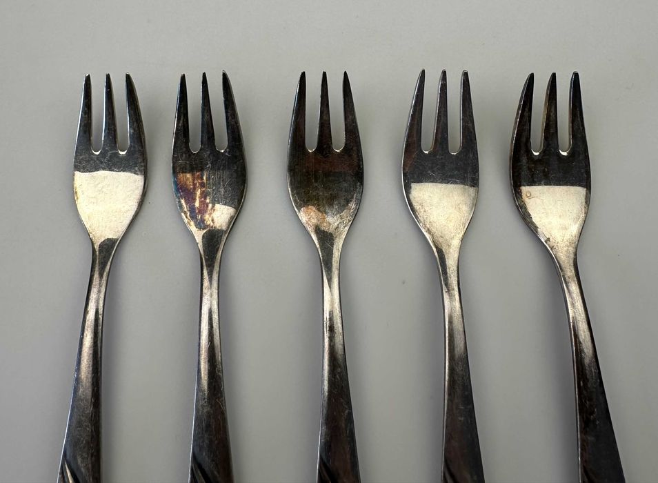 Widelczyki do ciasta  5 sztuk posrebrzane