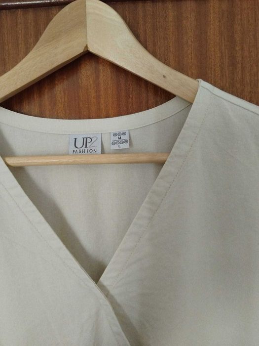 Vestido beje de linho
