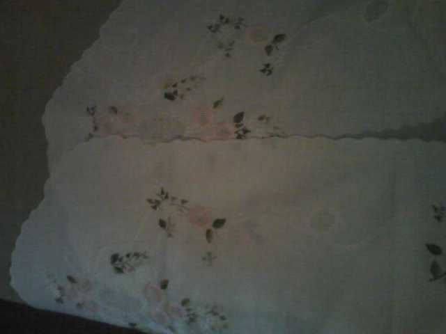 Pano linho bordado mão