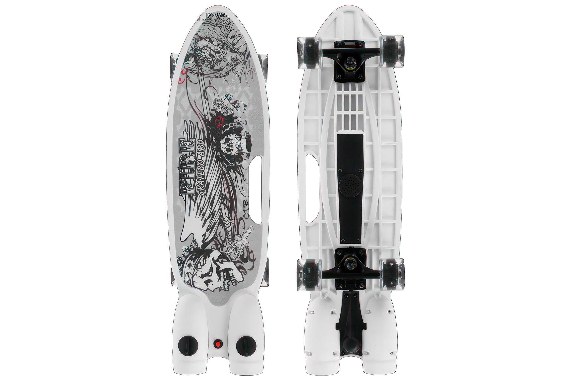 Скейтборд з ефектом диму зі світловими ефектами Fire Skatebo Art