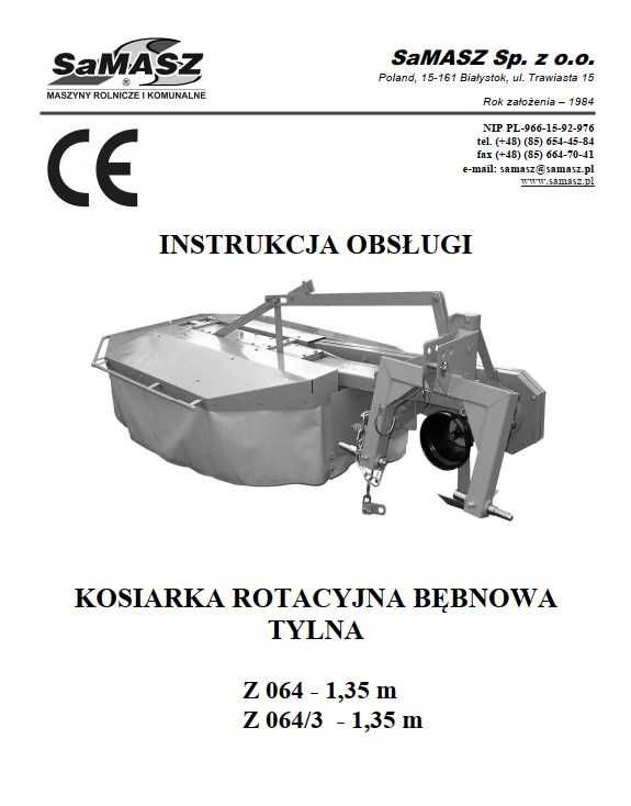 Instrukcja obsługi kosiarka rotacyjna Z 064