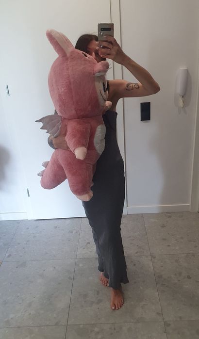 Labubu nowa ogromna przytulanka 70 cm skrzydła ogon maskotka misiek