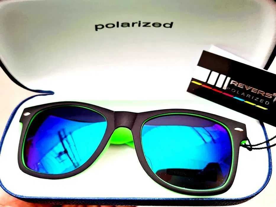Okulary Revers polaryzacyjne nowe męskie czerń zieleń