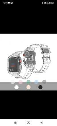 Pasek bransoletka etui do zegarka Apple watch 7 transparent