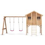 Domek drewniany plac zabaw Borys z huśtawką