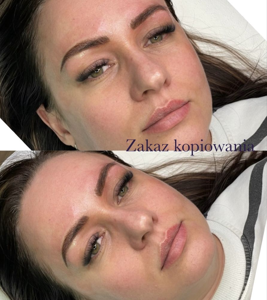 Lipiec Brwi Microblading modelki Makijaż Permanentny Brwi Piórkowa