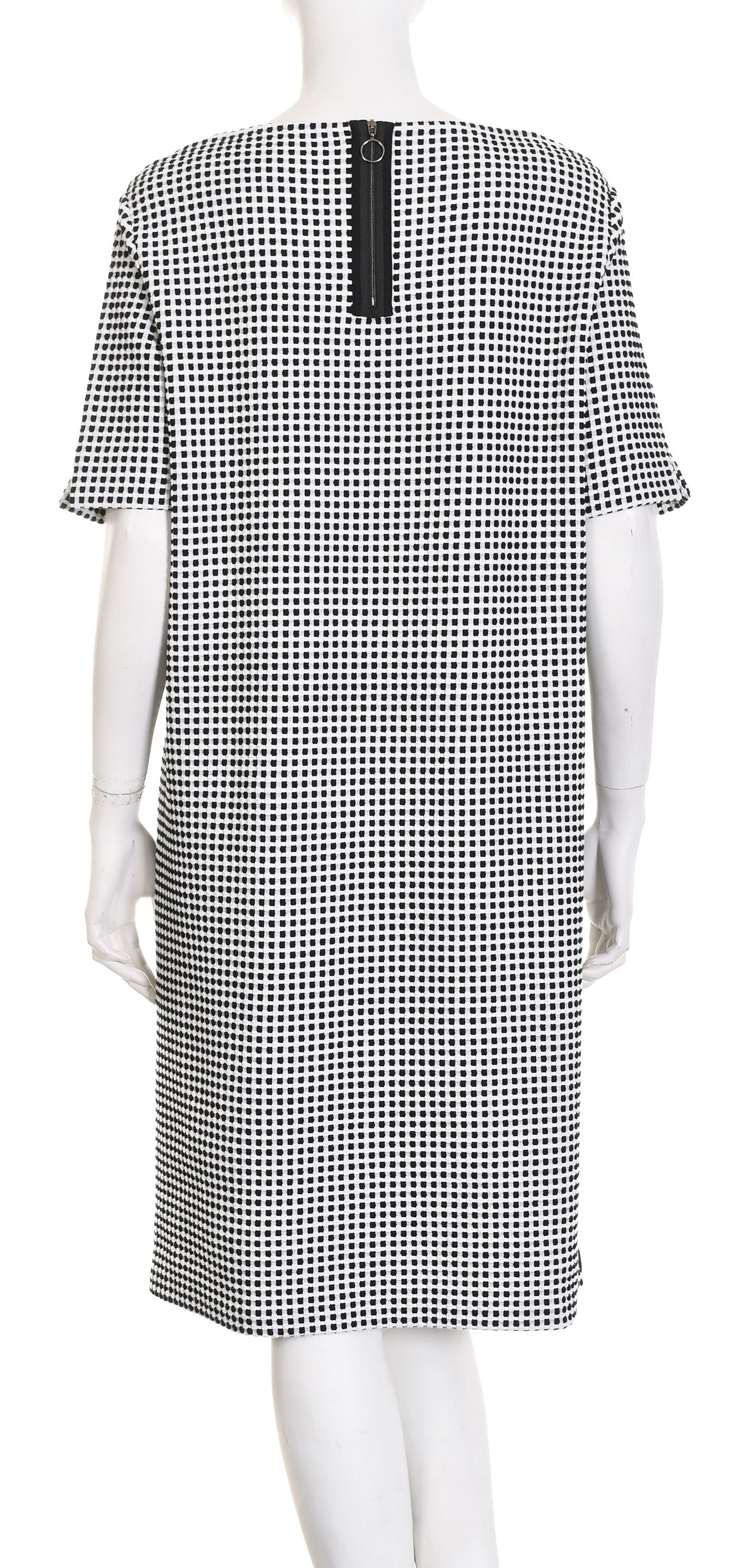 GERRY WEBER prosta czarno-biała sukienka dzianina strukturalna 42 44