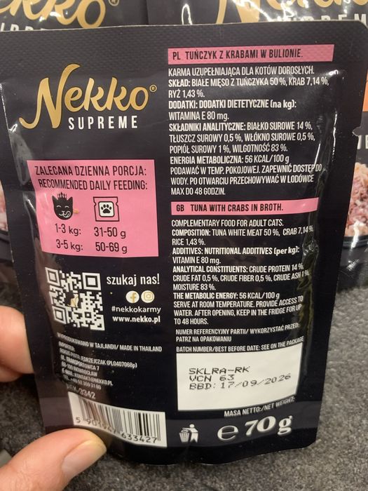 Nekko Supreme mokra karma dla kora 3 saszetki 70g