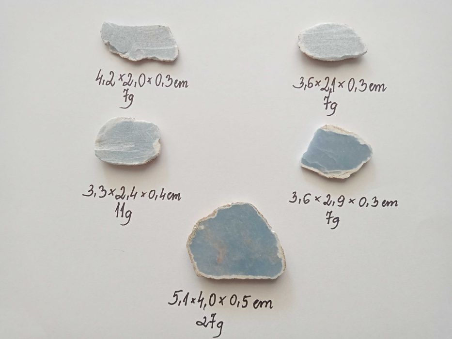 Anhydryt Peru Lima angelit 5 sztuk waga 27 g biżuteria