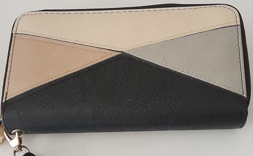 Porta-moedas grande com estampado patchwork 20x10 cm - Nova