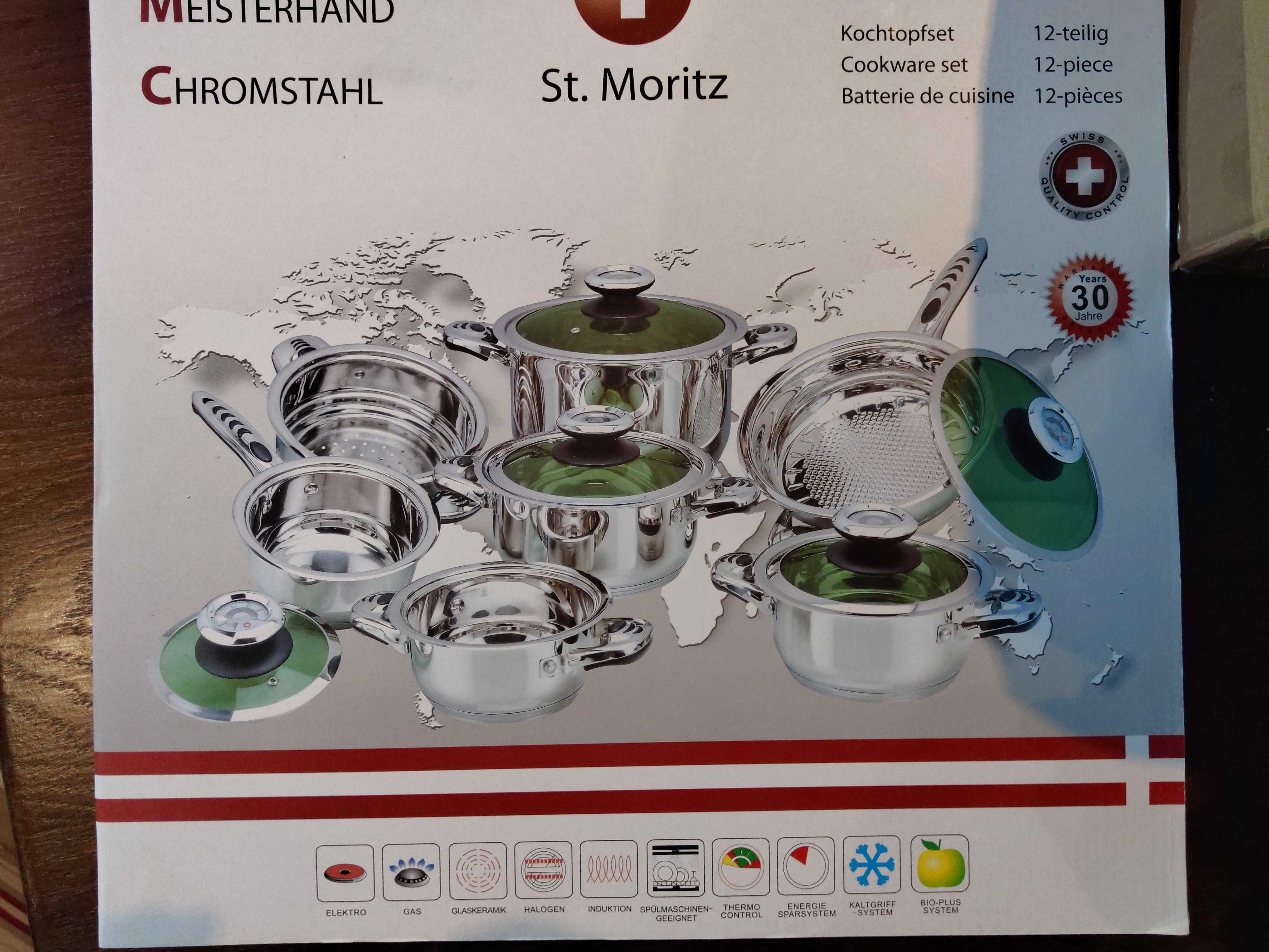 Zestaw szwajcarskich garnków firmy St. Moritz - Nowe !!!