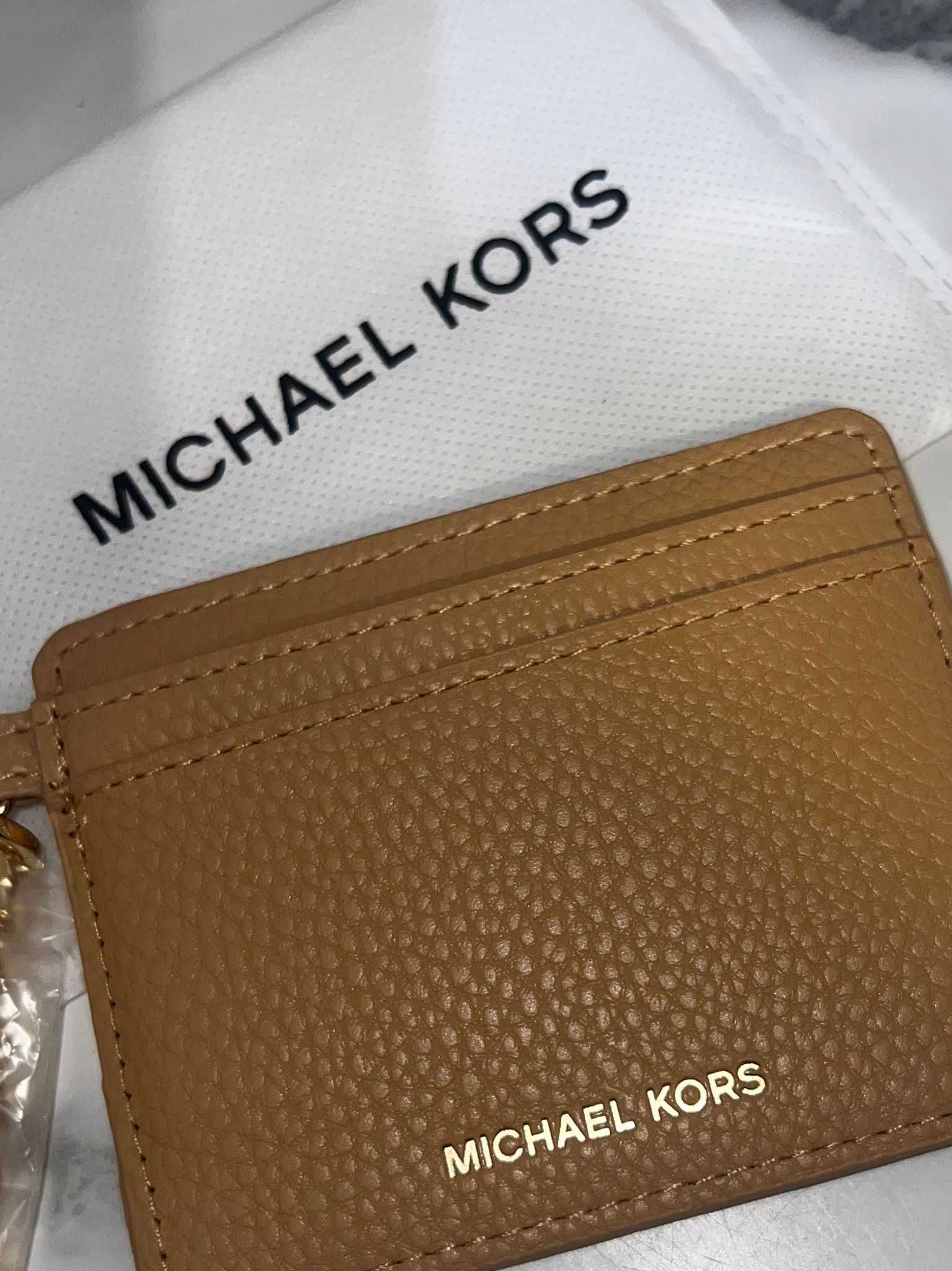 Michael Kors nowy portfel na karty card holder z łańcuszkiem damski