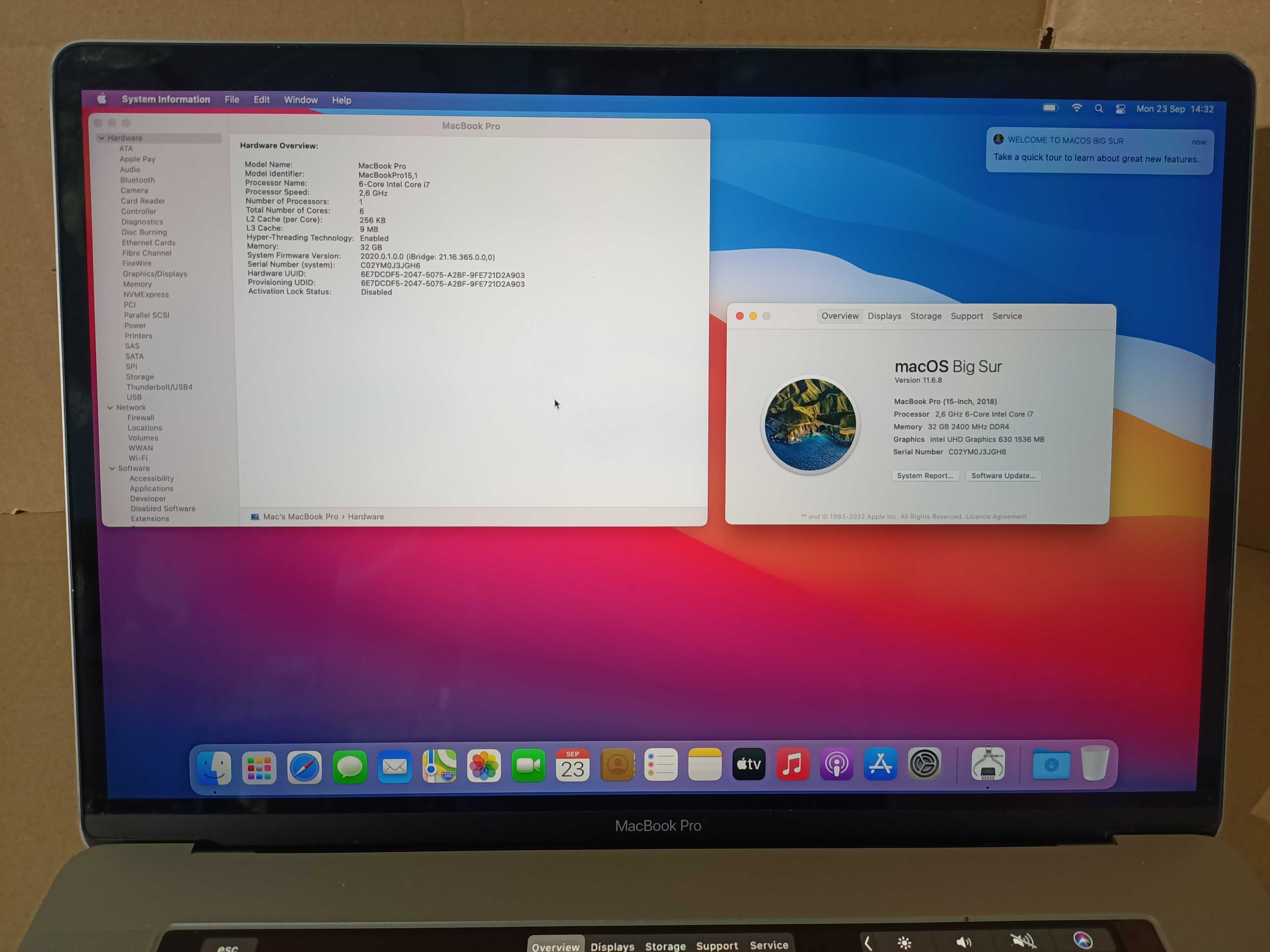 MacBook Pro 15,1 i7 Disco Rigido 500GB