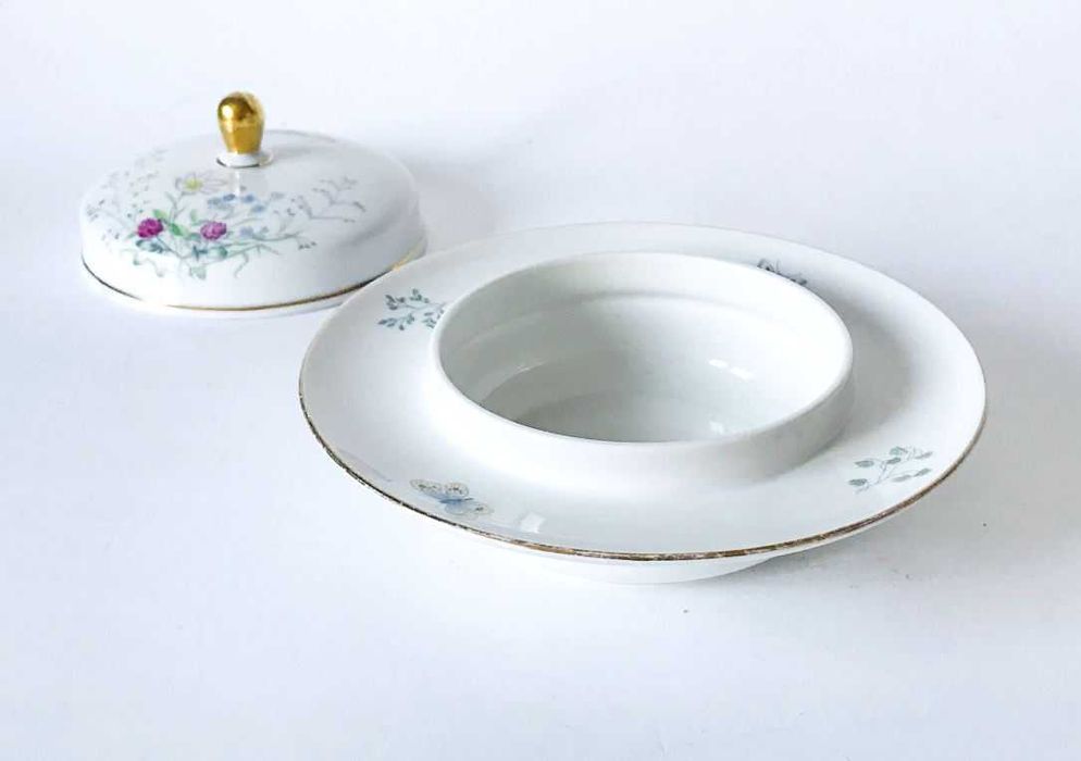 Maselniczka porcelanowa Kwiaty Motyle Złocenia Seltmann Weiden Bavaria