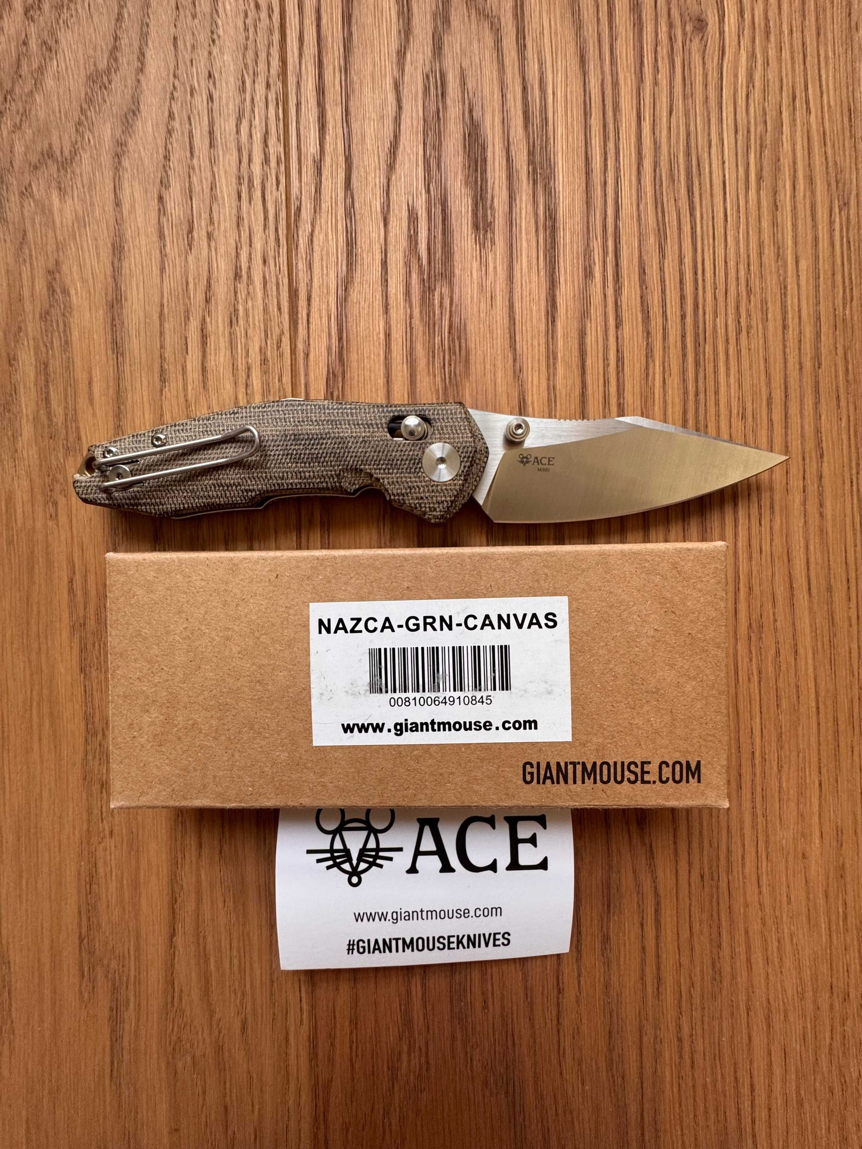Складний ніж GiantMouse ACE Nazca Green Canvas Micarta