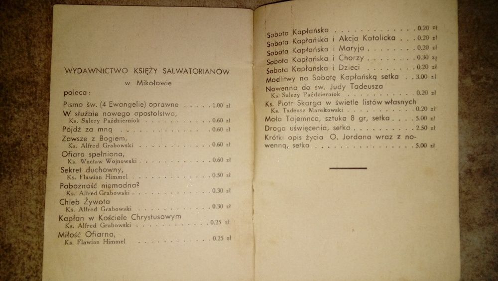 Poradnik salwatorianów z 1937 r. "Chleb żywota".