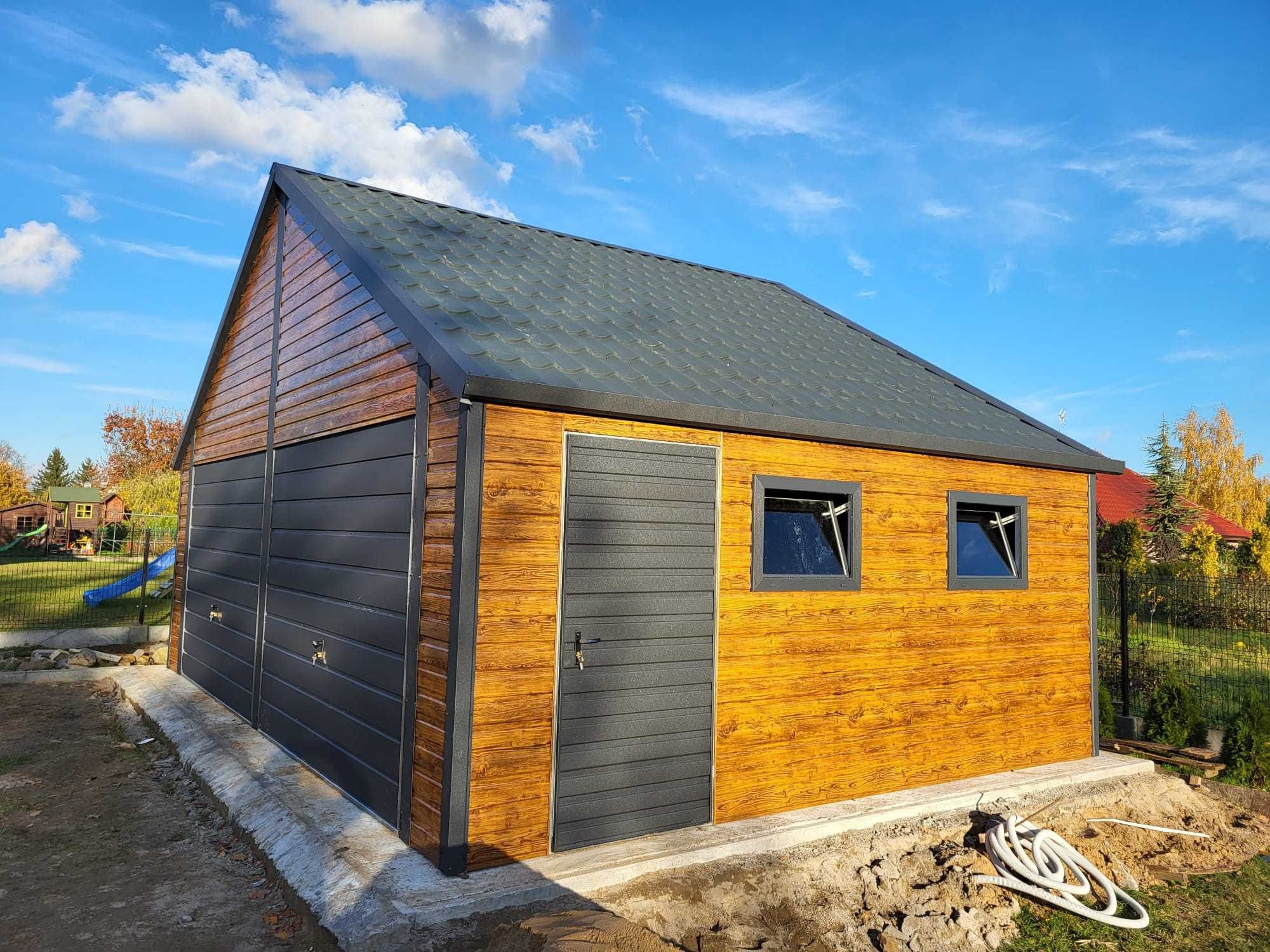 Garaże blaszane Hala - Wiata 15x6 TOPLINE +3 m wys wjazd PRODUCENT