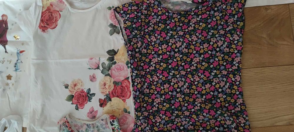 Nowe i jak nowe 122 128 koszulki bluzeczki dla dziewczynki H&M
