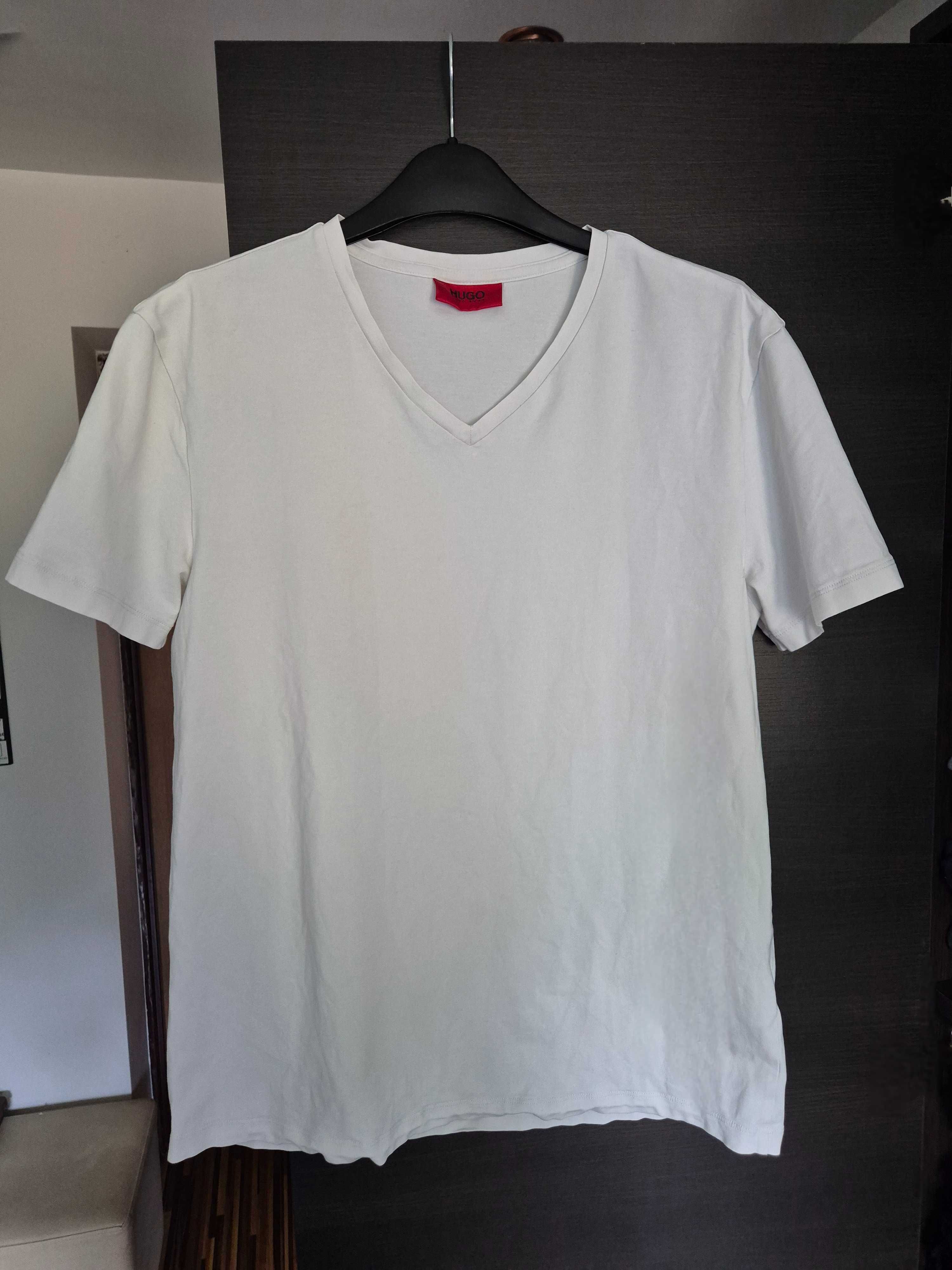 Bawełniany biały T-shirt, koszulka męska rozmiar M/38 Hugo Boss