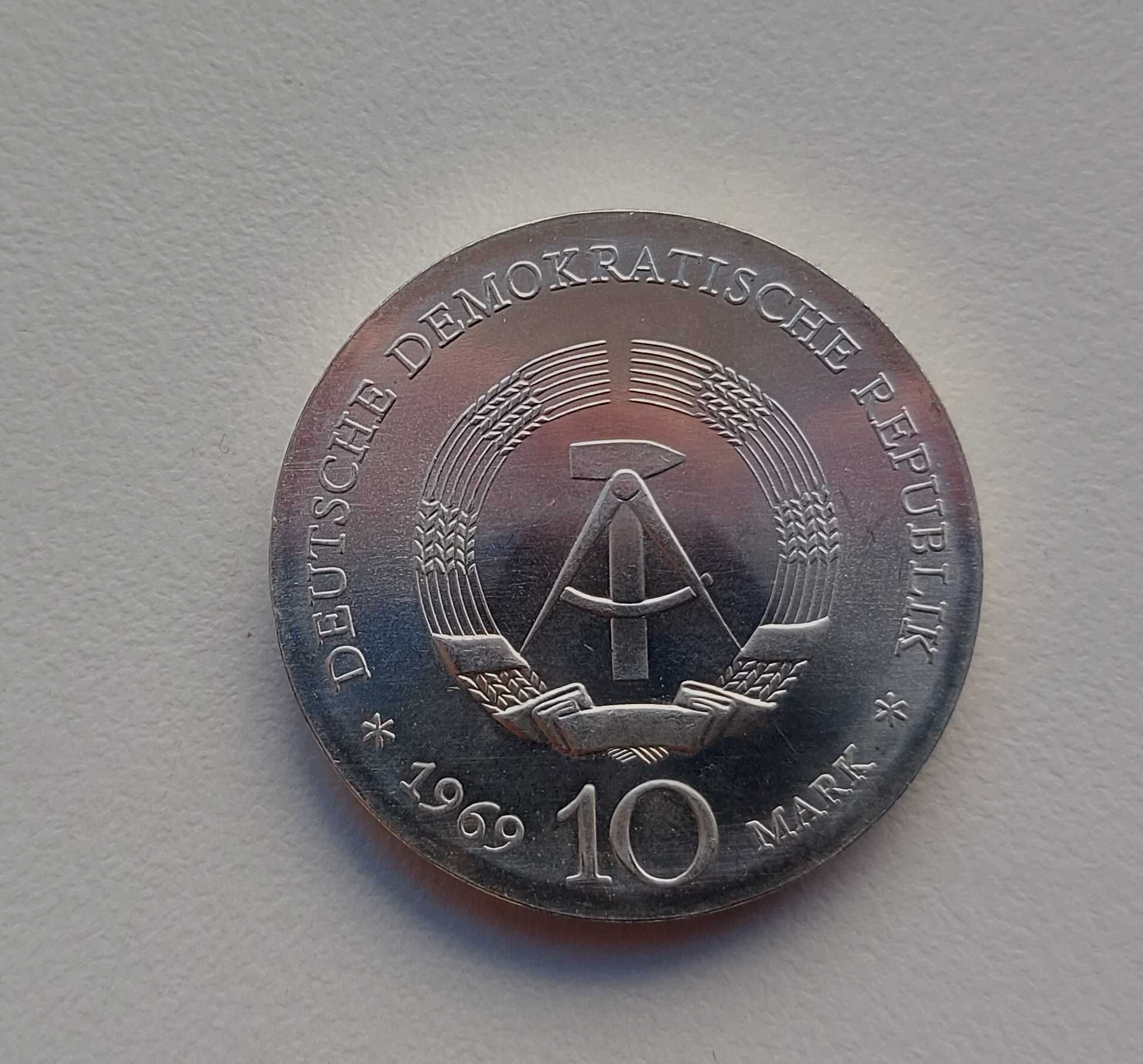 Німеччина НДР 10 марок 1969 р. Йоганн Фрідріх Беттгер ГДР срібло