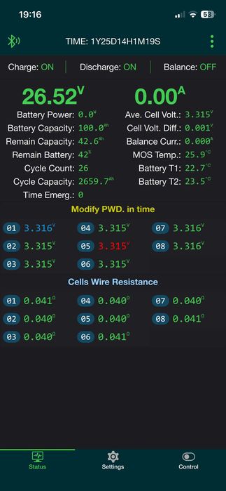 Продам майже нову батарею - EVE Lifepo4 25.6V 100А 2,56кВт BMS JIKONG