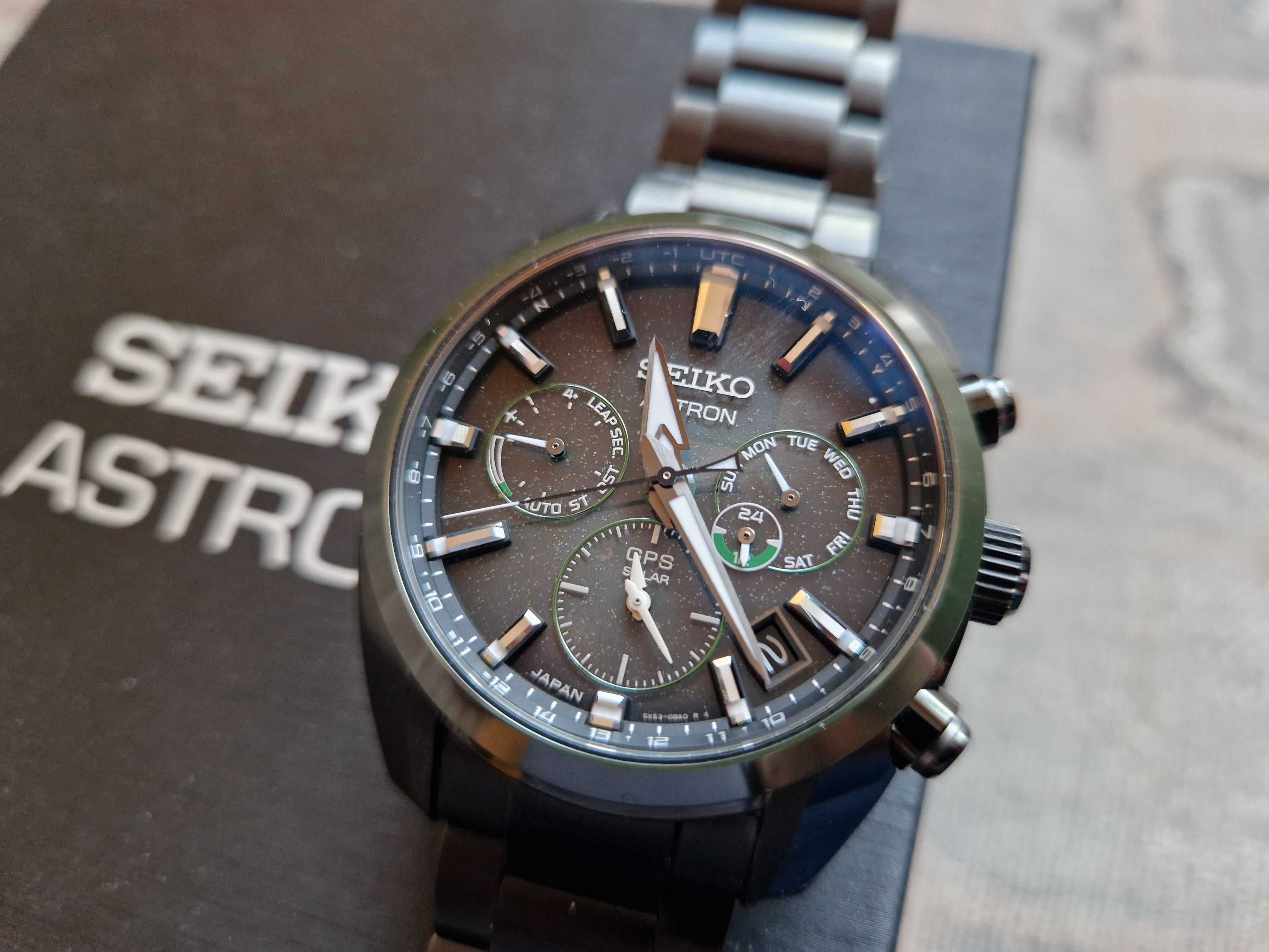 Seiko Astron Green Dial GPS Solar Watch SSH079J1 OKAZJA.