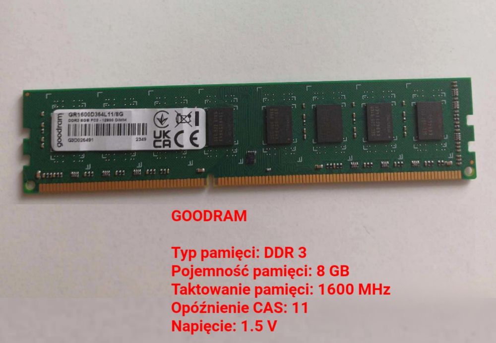 Dwie kości RAM 12 GB (4+8 GB)