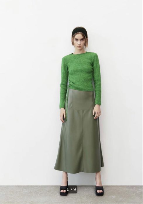 Стильний светр, светер, кофтинка Zara в насичено зеленому кольорі L