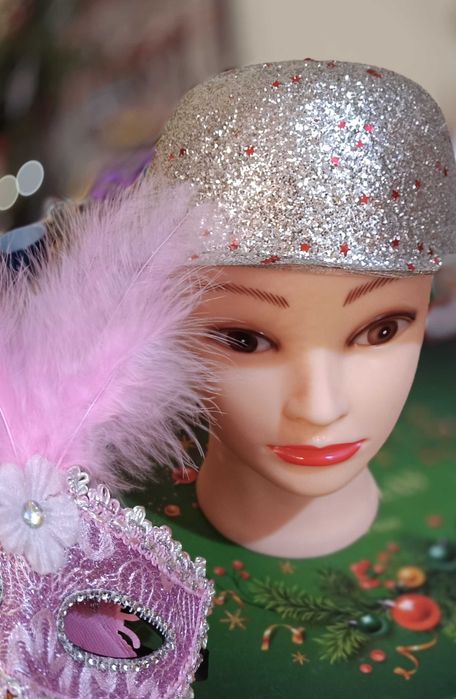 Kapelusz srebrny kabaret strój karnawałowy