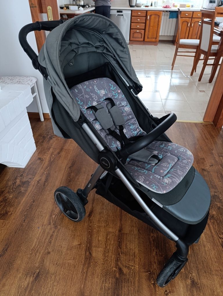 Wózek spacerowy spacerówka baby design wave szary śpiworek 22 kg
