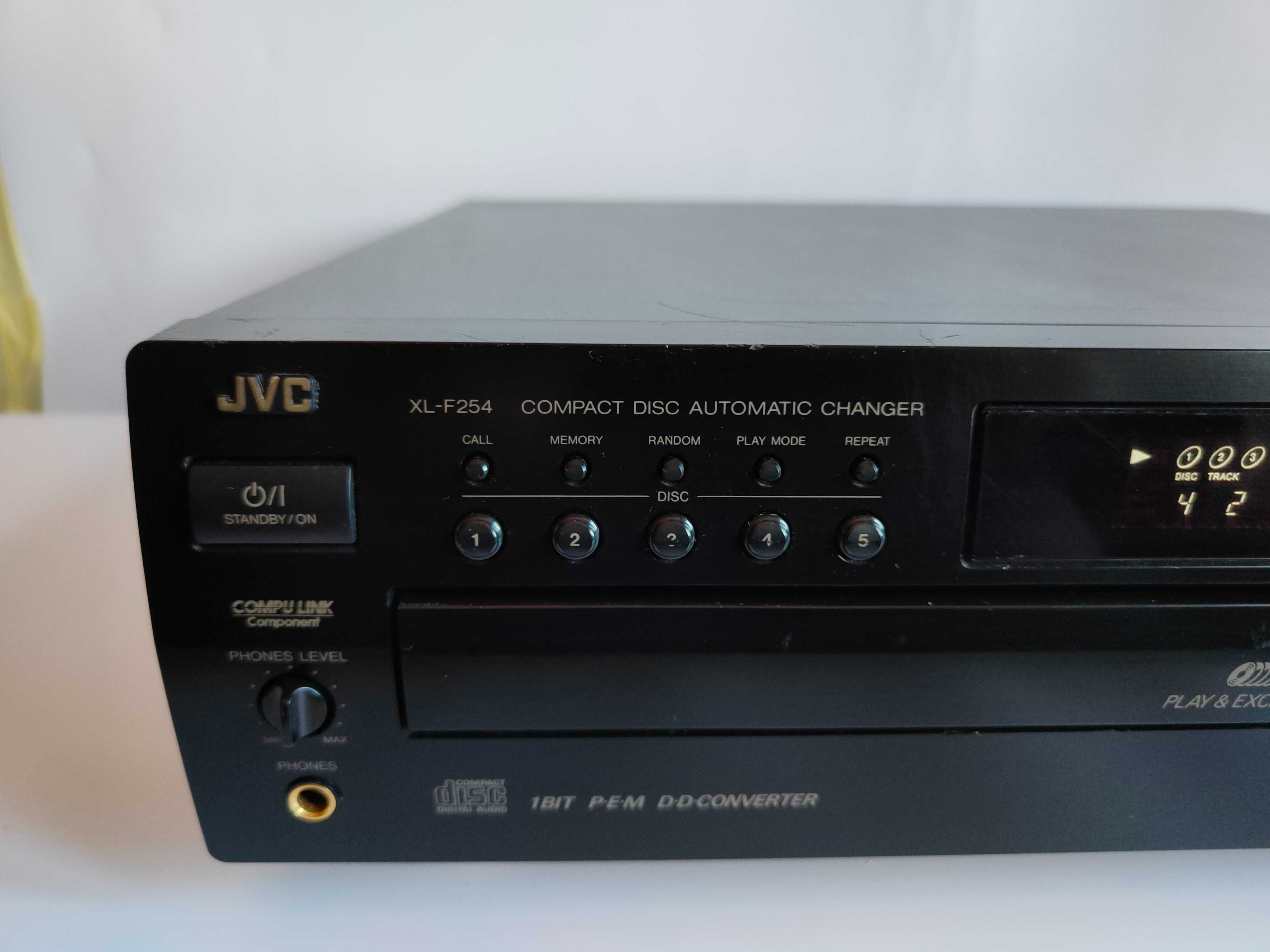 JVC XL-F-254 odtwarzacz zmieniarka na 5 CD z wadami