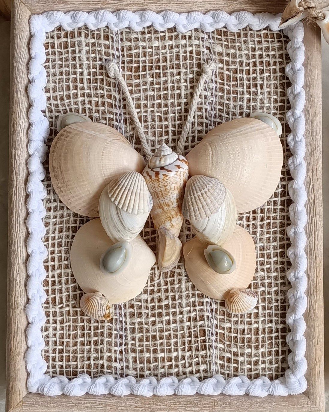 Obrazek - motyl z muszelek handmade