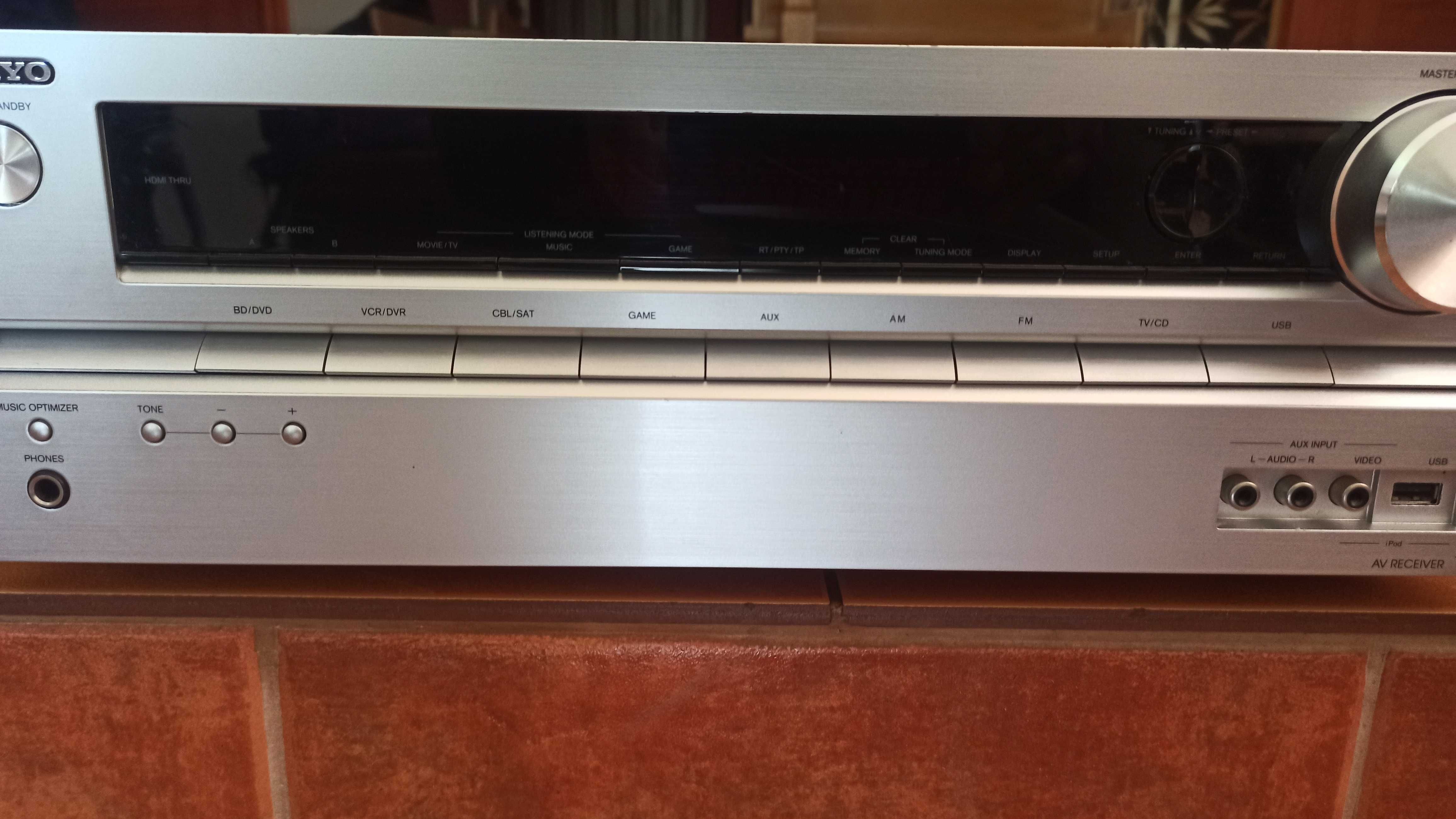 Amplituner Onkyo TX SR 309 ładny stan, wzmacniacz kino domowe USB RDS