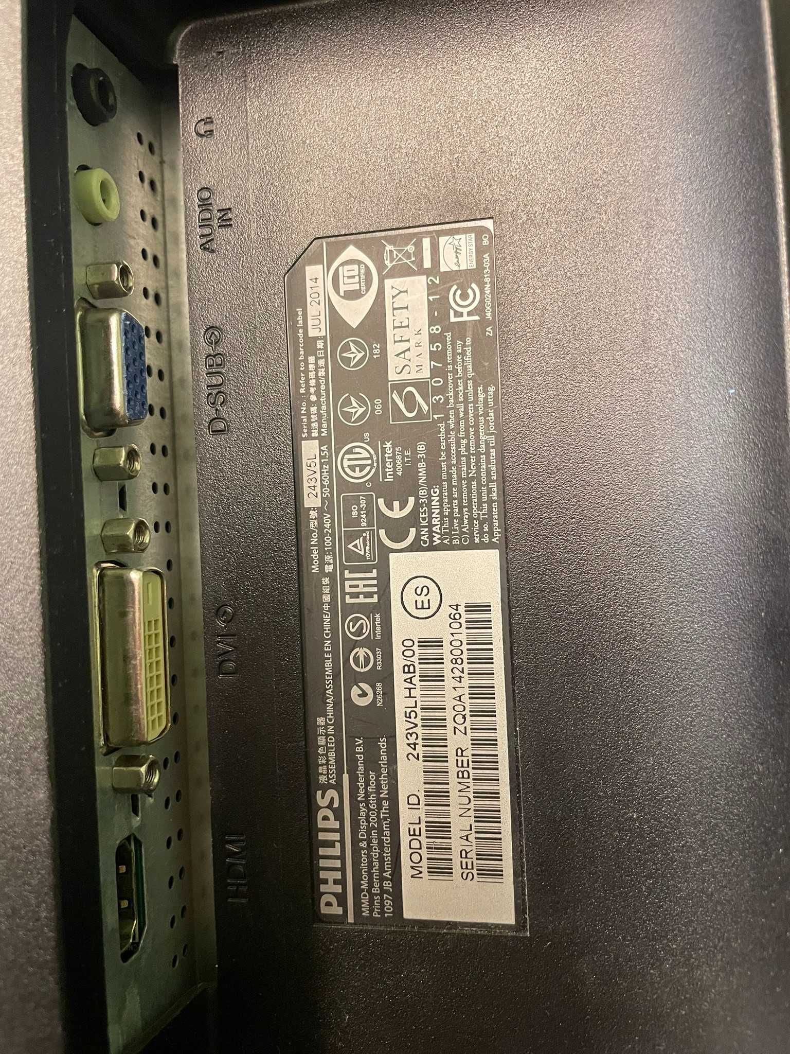 Monitor Philips 243v5lhab/00 HDMi DVI VGA FHD