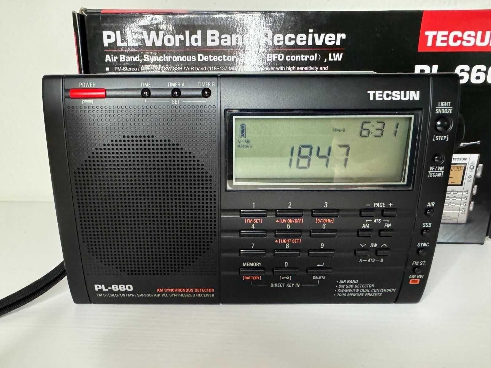 Tecsun PL-660 всеволновой радиоприемник + USB зарядный кабель