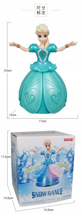 Lalka Tańczy Elsa Kraina Lodu Świeci Śpiew Frozen