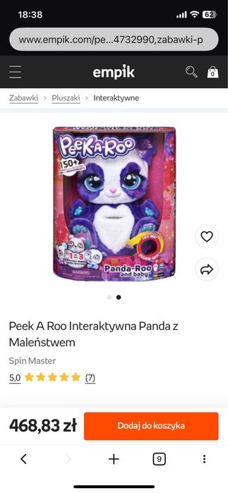Peek A Roo Interaktywna Panda z Maleństwem