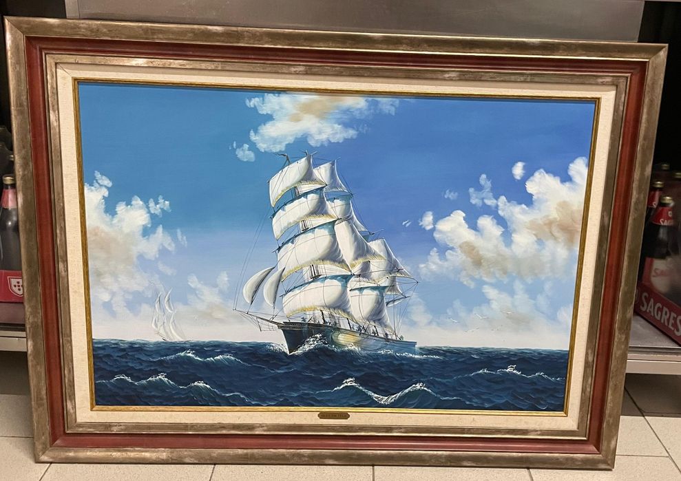 Quadro pintado a óleo em tela