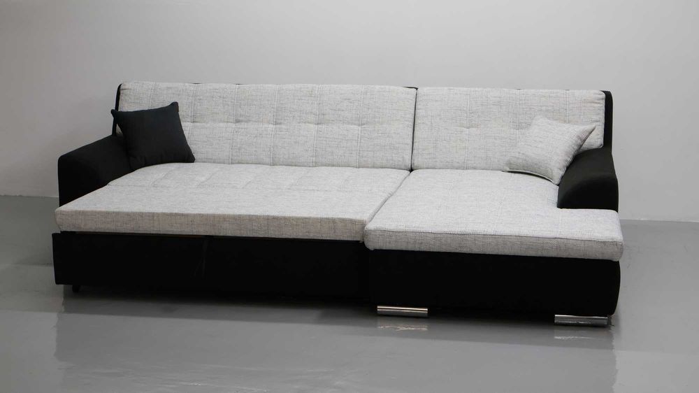 PRA DESIGN NAROŻNIK funkcja spania, rogówka, kanapa tkanina SZARA tkan