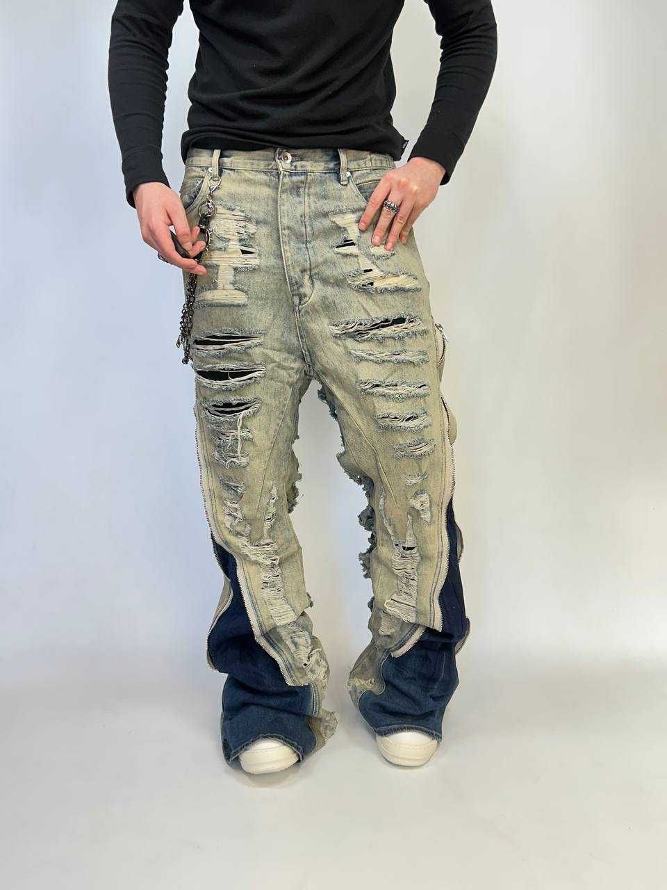 Rick Owens bolan bananacut distressed клеш джинси джинсы flared S M L
