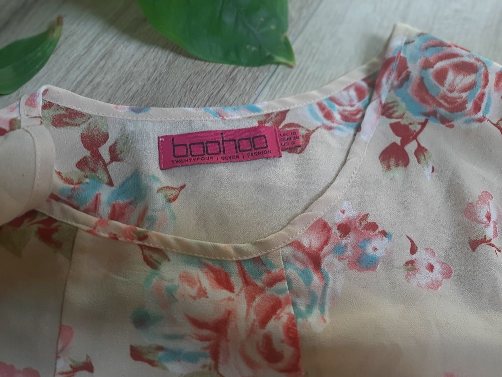 Bluzka- tunika, lato, plaża, Boohoo, rozm 10, fajny fason