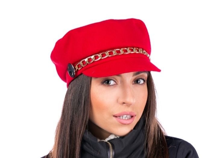 Кепка жіноча кашемірова червона