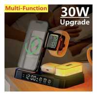 30W Бездротова зарядка, док-станція 5в1  Apple watch, Iphone, airpods